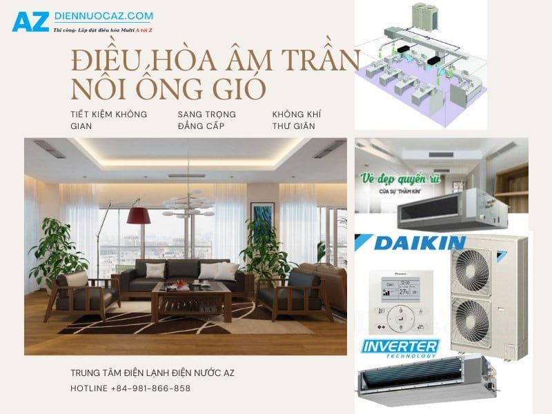 Điều hòa âm trần nối ống gió