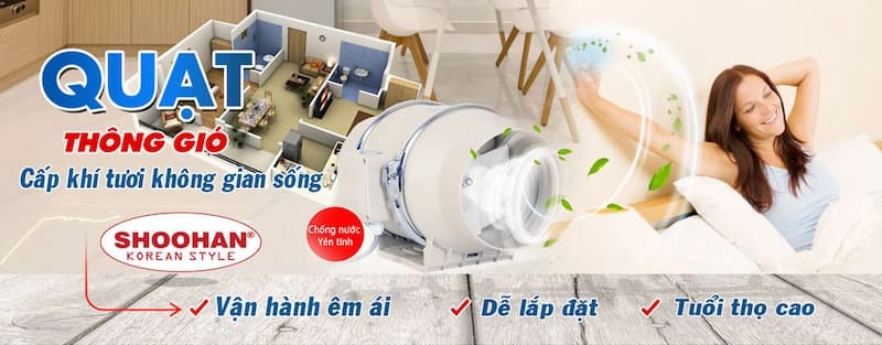 quạt cấp gió tươi phòng ngủ
