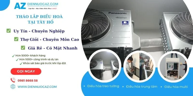 tháo lắp điều hoà tại Tây Hồ Dịch vụ tháo lắp điều hoà quận Tây Hồ